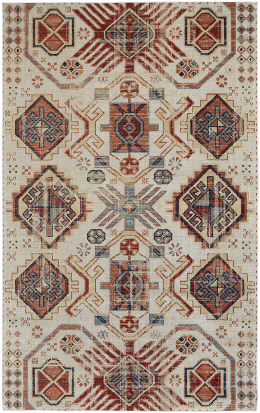 13' X 15' Abstract Power Loom Distressed Area Rug