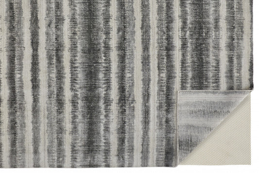 12' X 15' Gray Ivory And Black Abstract Hand Woven Area Rug