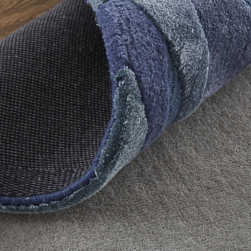 12' X 15' Gray Taupe And Blue Wool Abstract Tufted Handmade Area Rug