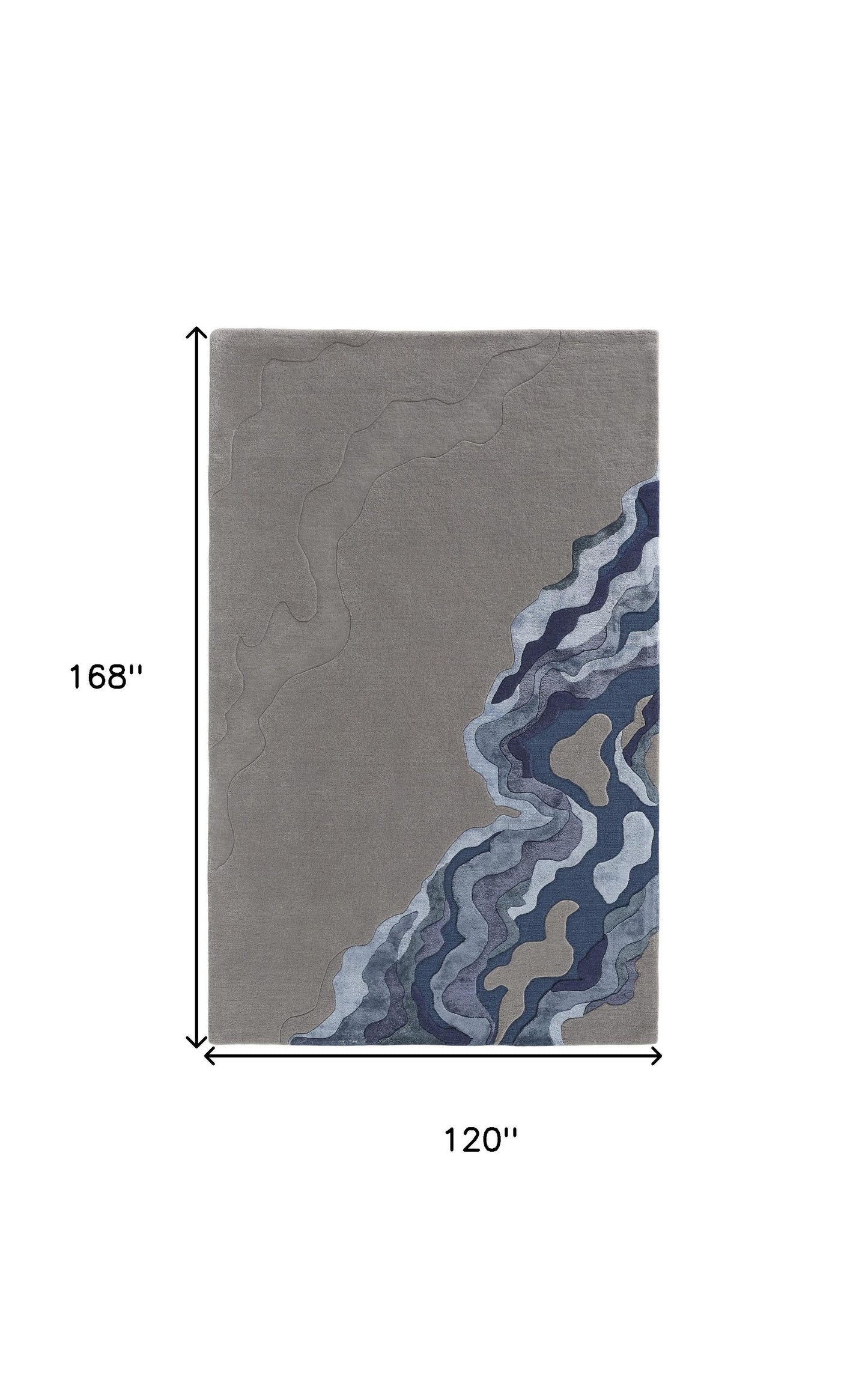 10' X 14' Gray Taupe And Blue Wool Abstract Tufted Handmade Area Rug