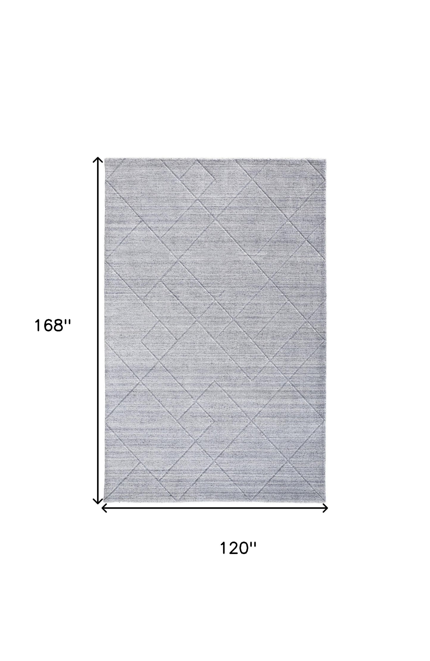 10' X 14' Gray And Silver Striped Hand Woven Area Rug
