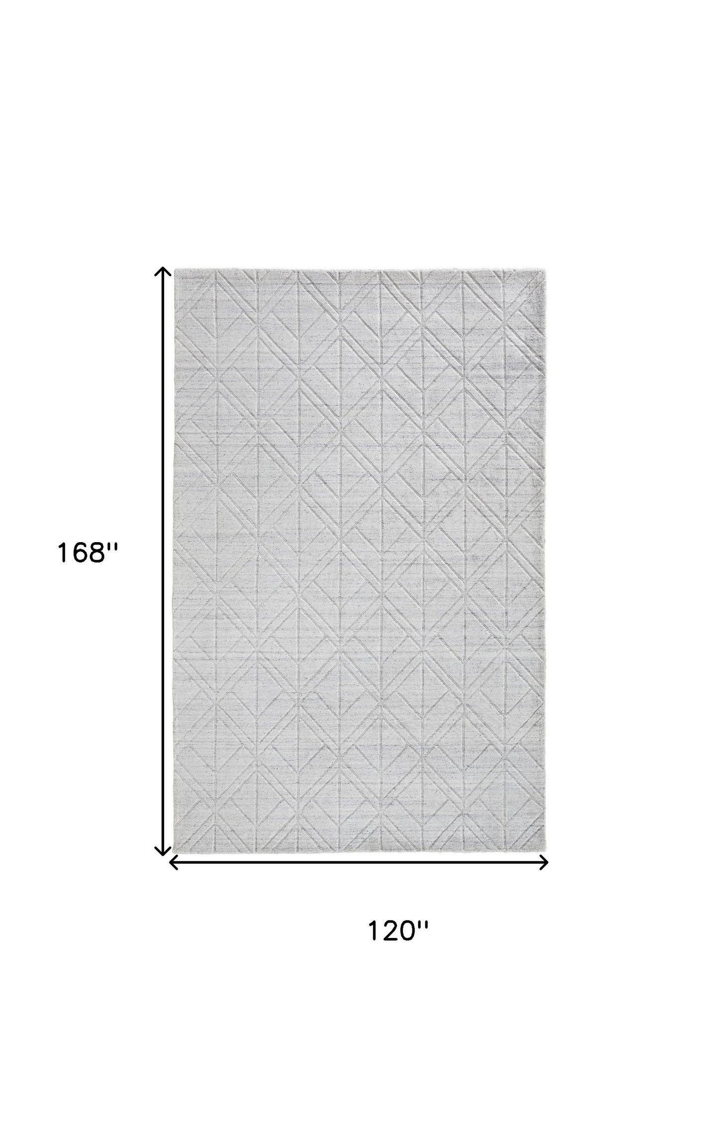 10' X 14' White And Silver Striped Hand Woven Area Rug