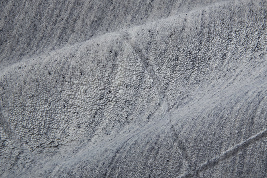 12' X 15' Gray And Silver Striped Hand Woven Area Rug