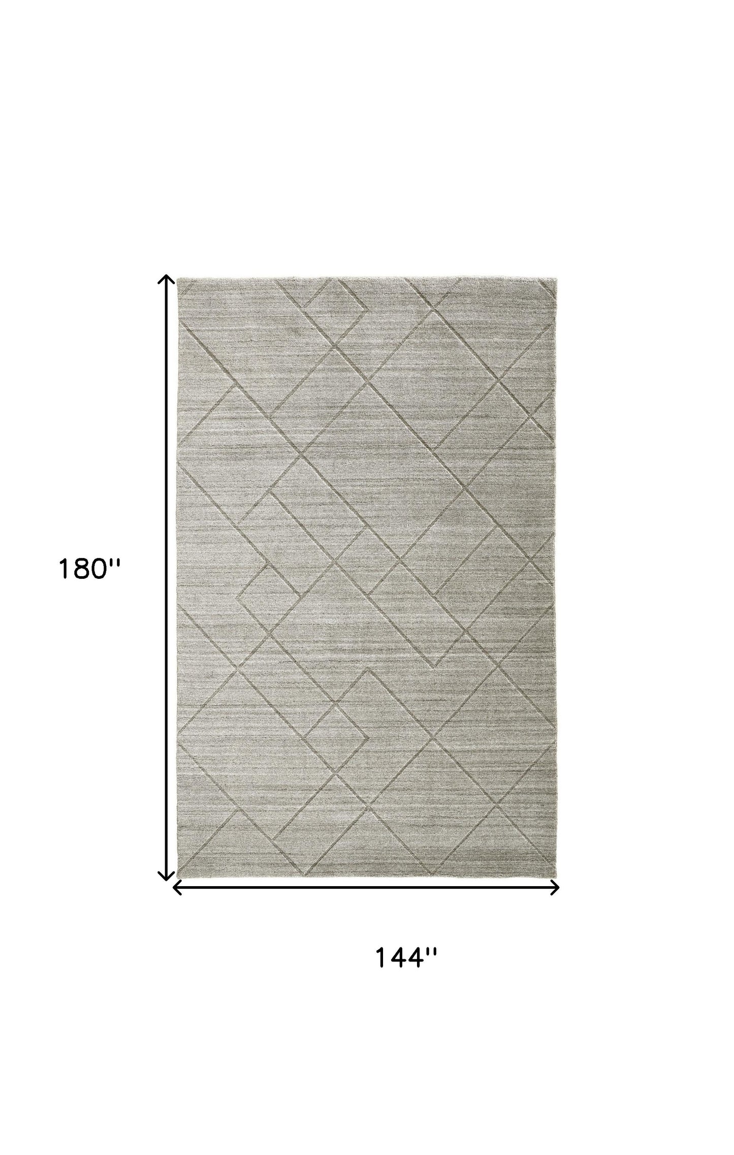 12' X 15' Ivory And Silver Striped Hand Woven Area Rug