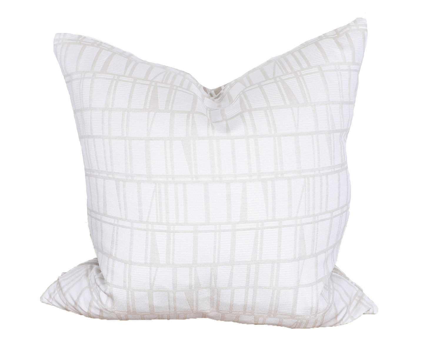 20" X 20" White and Gray Geometric Polyester Zippered Pillow