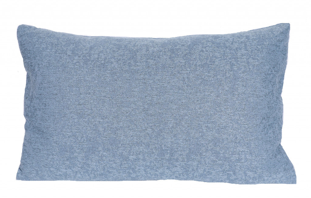 13" X 21" Blue Polyester Zippered Pillow