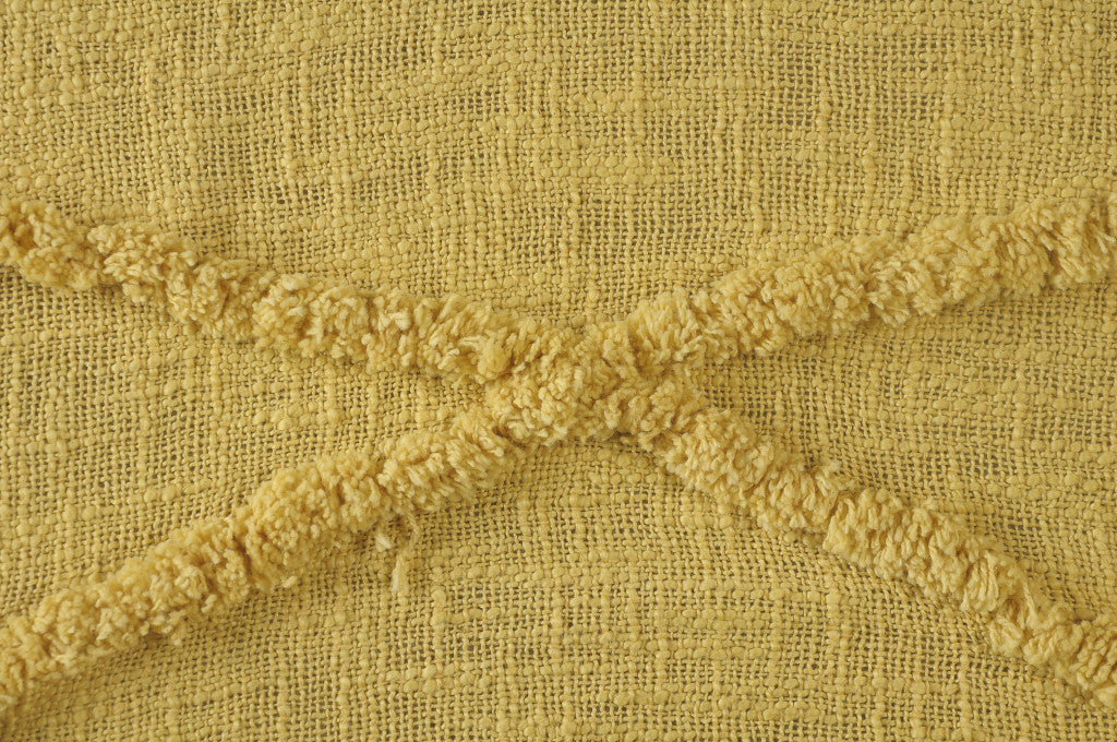 Yellow Woven Cotton Solid Color Throw Blanket