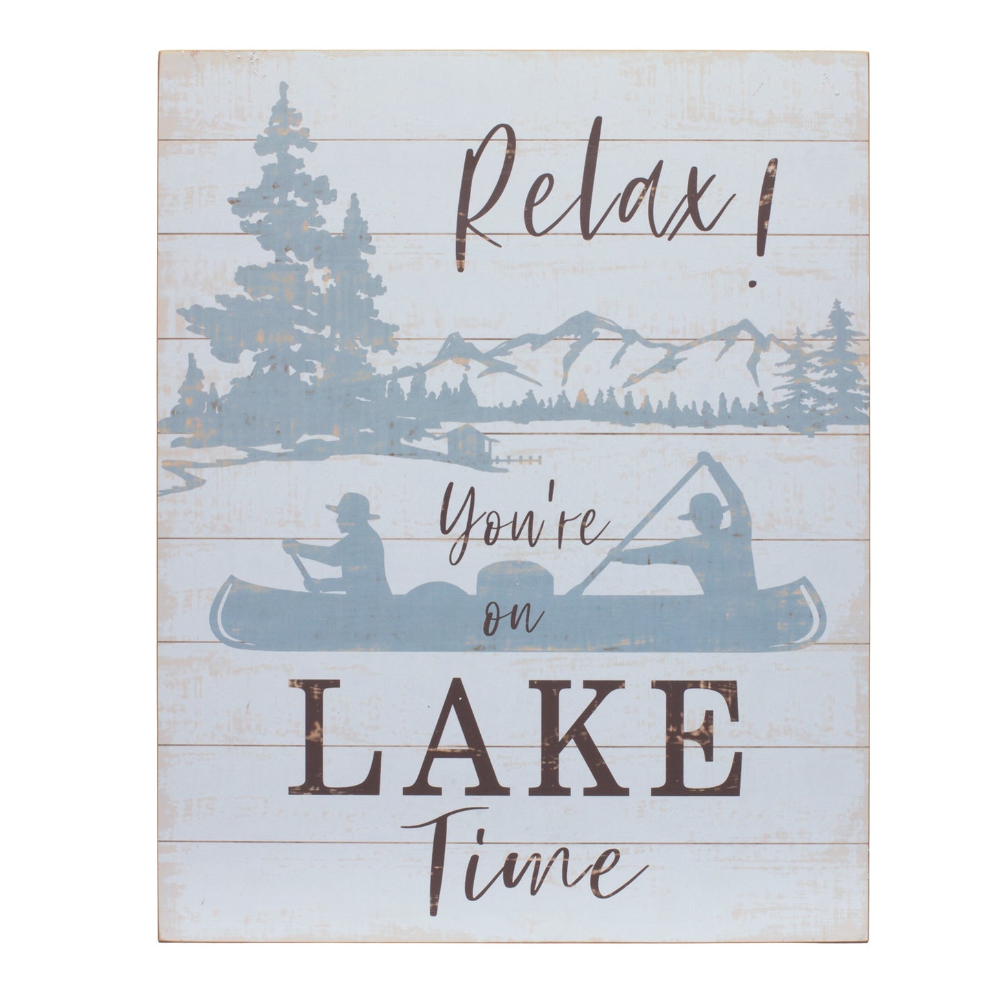 Set Of Two White Solid Wood Lake Wall Decor