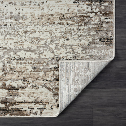 10' x 14' Beige Abstract Distressed Area Rug