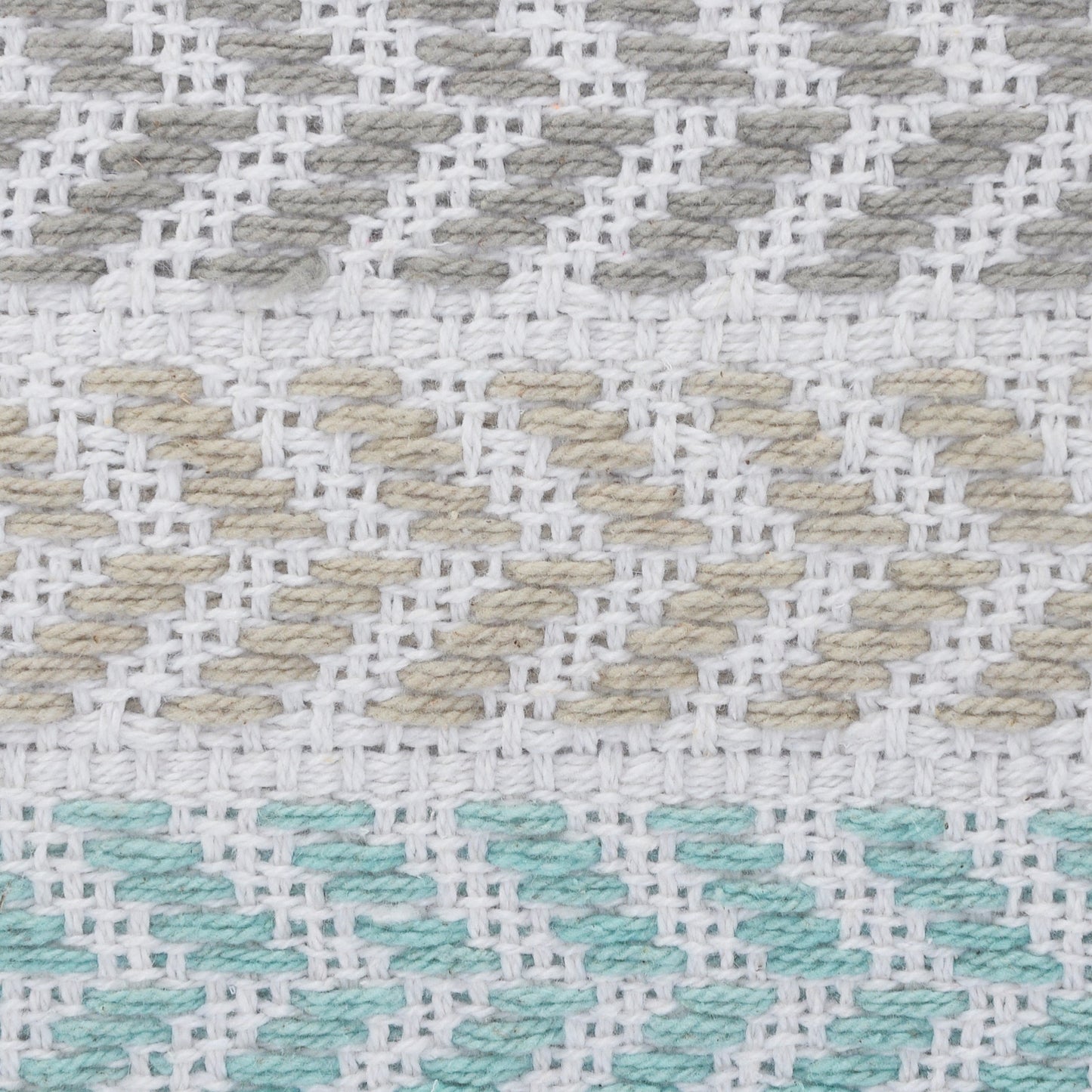 18" X 18" Green and White Chevron Cotton Zippered Pillow