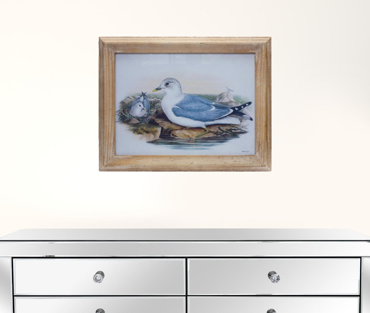 Blue Solid Wood Bird Wall Decor