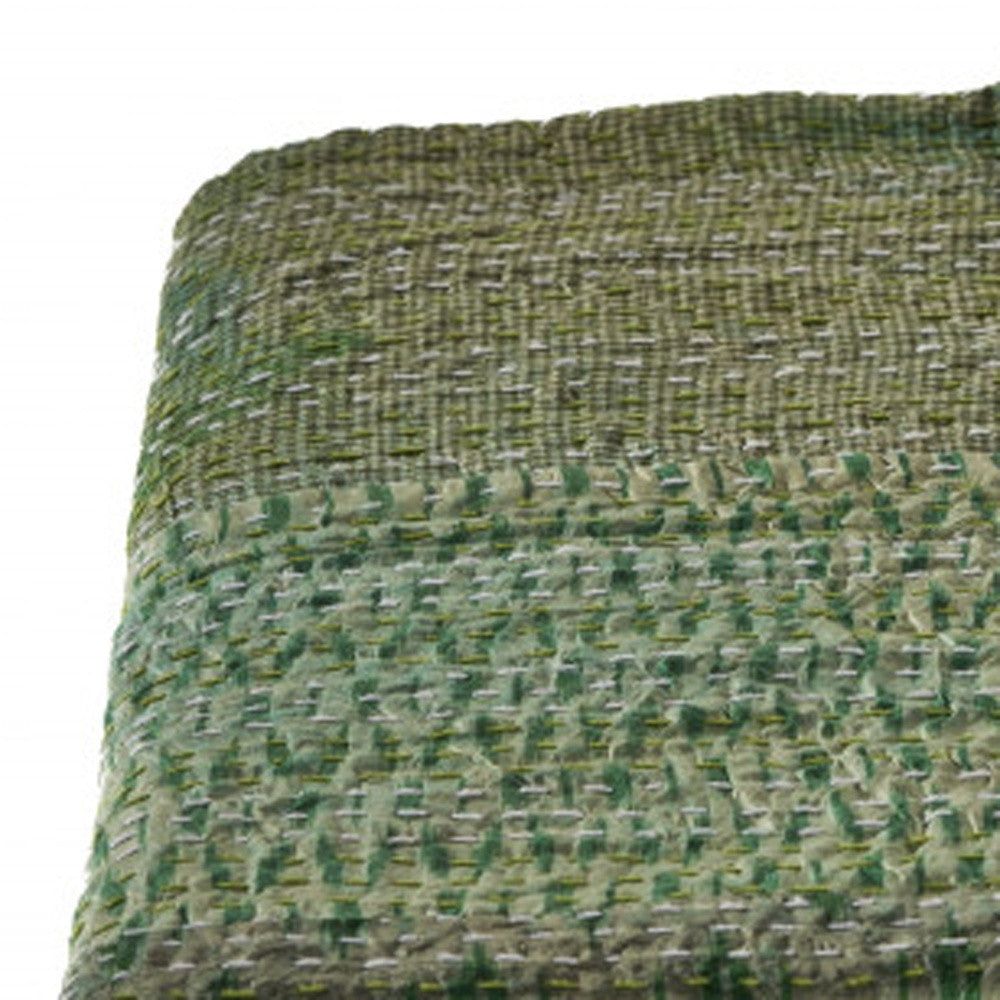 Green Knitted Silk Patchwork Throw Blanket