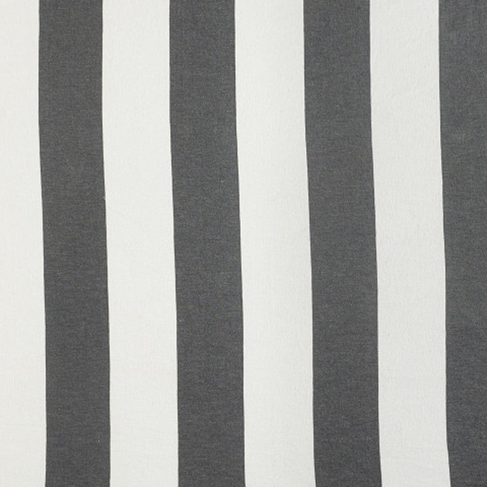 Gray and White Woven Cotton Striped Throw Blanket