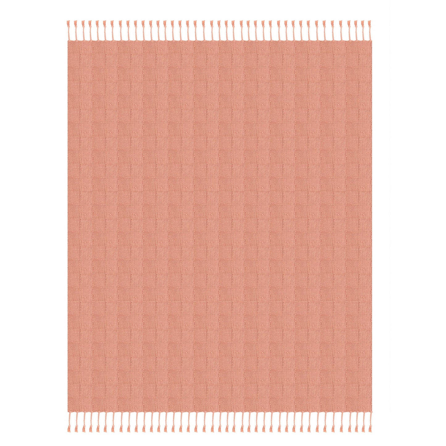 Pink Woven Cotton Solid Color Throw Blanket