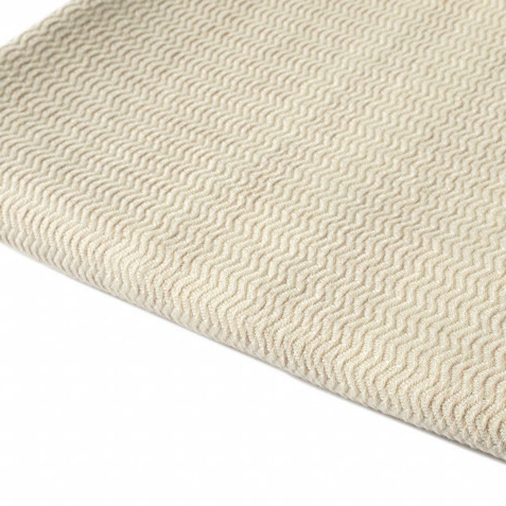 Beige Woven Cotton Striped Throw Blanket