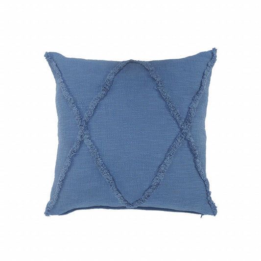26" X 26" Cobalt Blue 100% Cotton Zippered Pillow