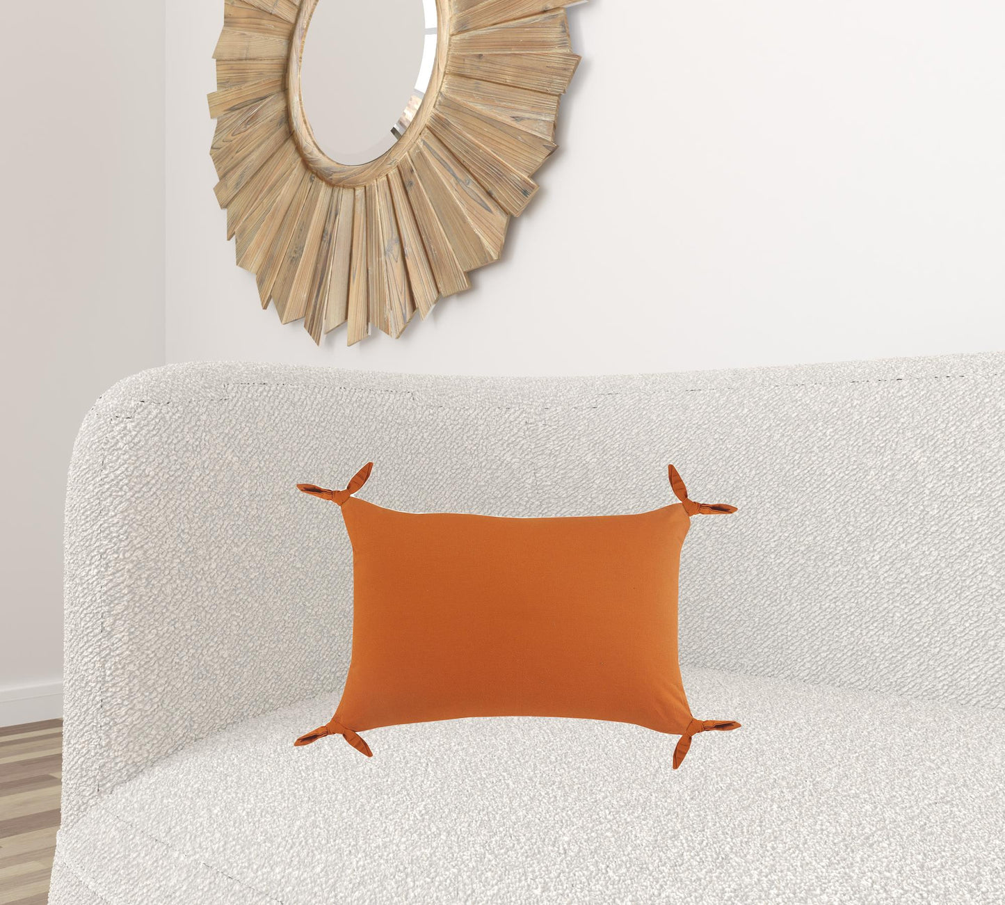 16" X 24" Burnt Orange 100% Cotton Zippered Pillow