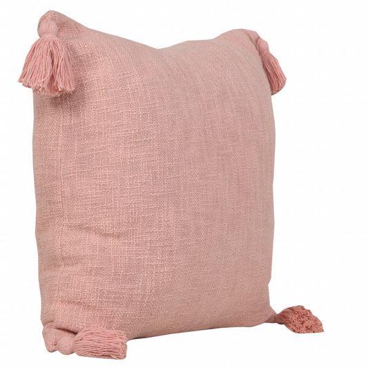 20" X 20" Light Pink 100% Cotton Zippered Pillow