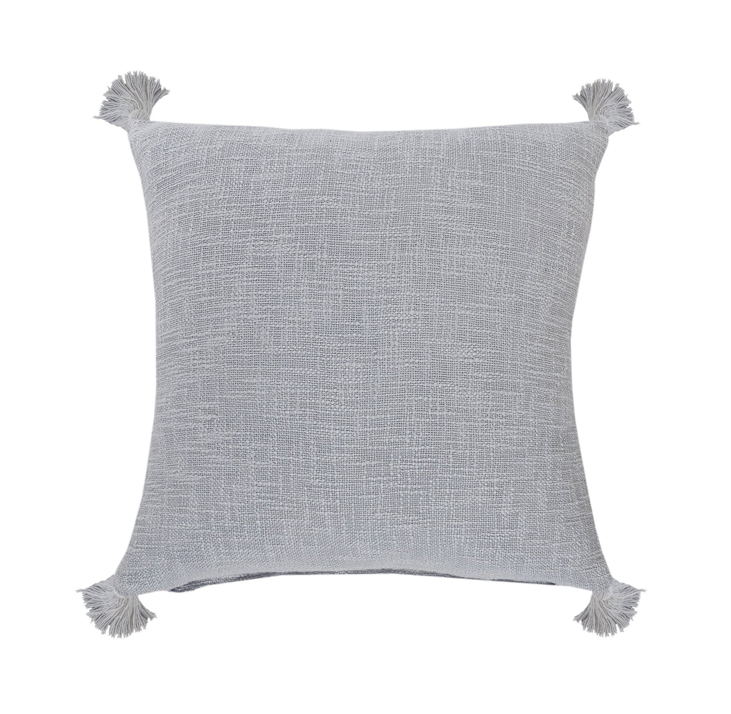 20" X 20" Light Gray 100% Cotton Zippered Pillow