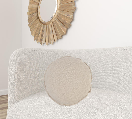 20" X 20" Round Birch Round 100% Cotton Zippered Pillow