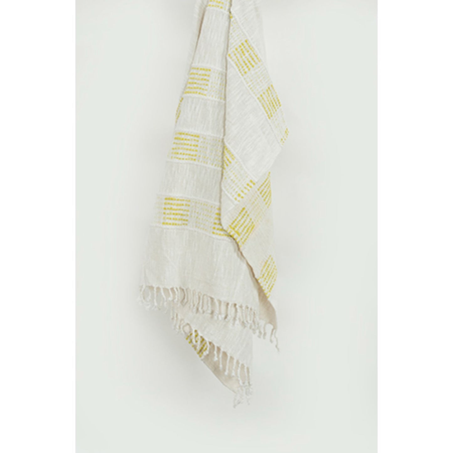 Yellow Woven 95% Cotton/5% Acrylic Throw Blanket