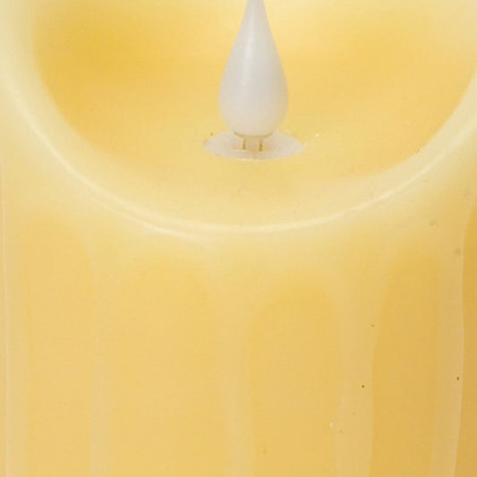 Set of Two Yellow Flameless Pillar Candle