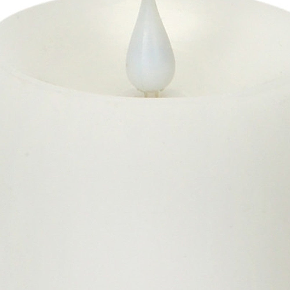 Set of Two White Flameless Pillar Candle