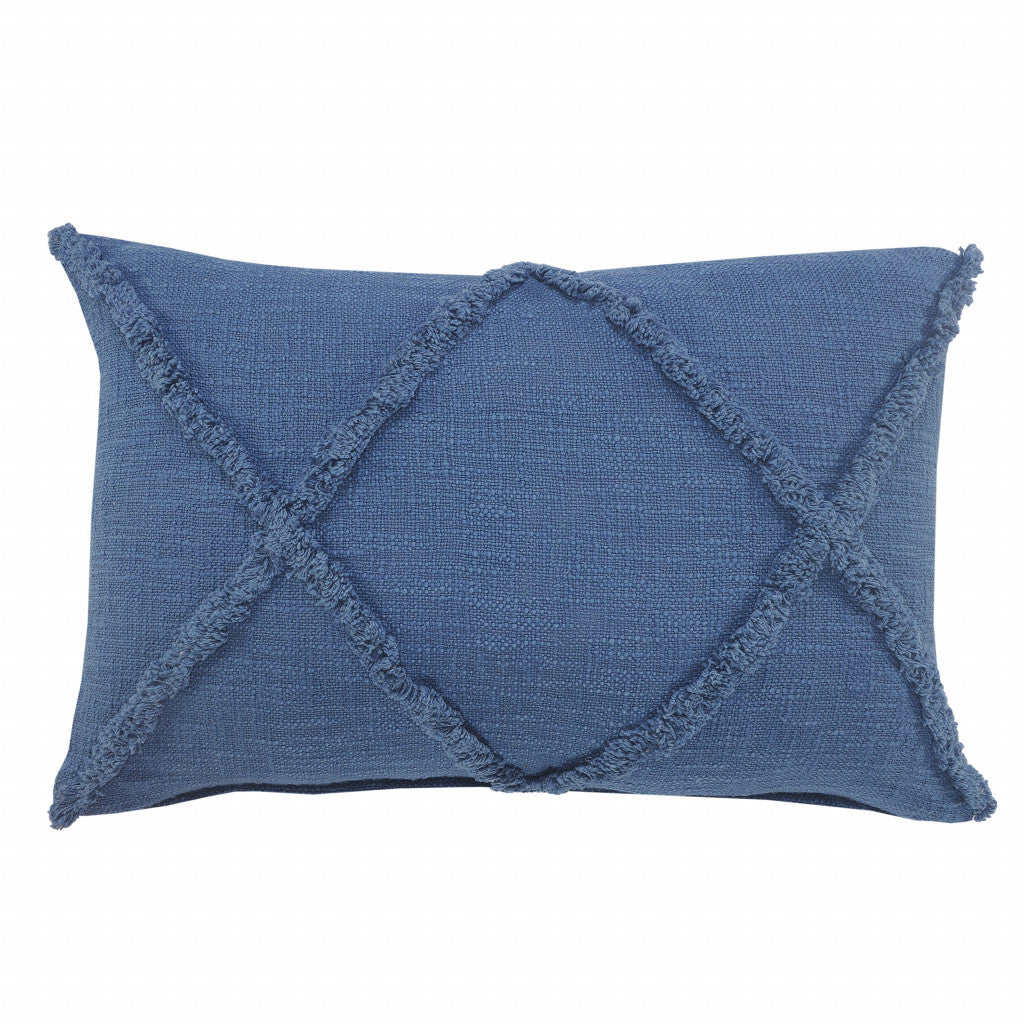 16" X 24" Cobalt Blue 100% Cotton Zippered Pillow