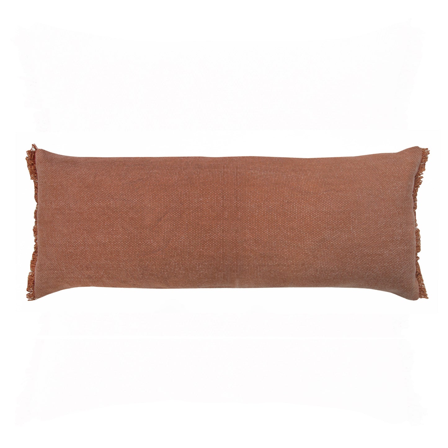 14" X 36" Adobe Orange 100% Cotton Zippered Pillow