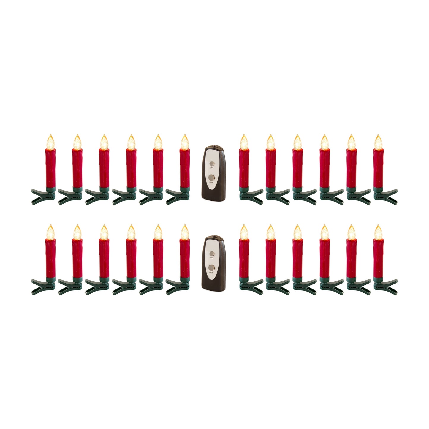 Set of Twentyfour Red LED Flameless Christmas Tree Clip On Candles