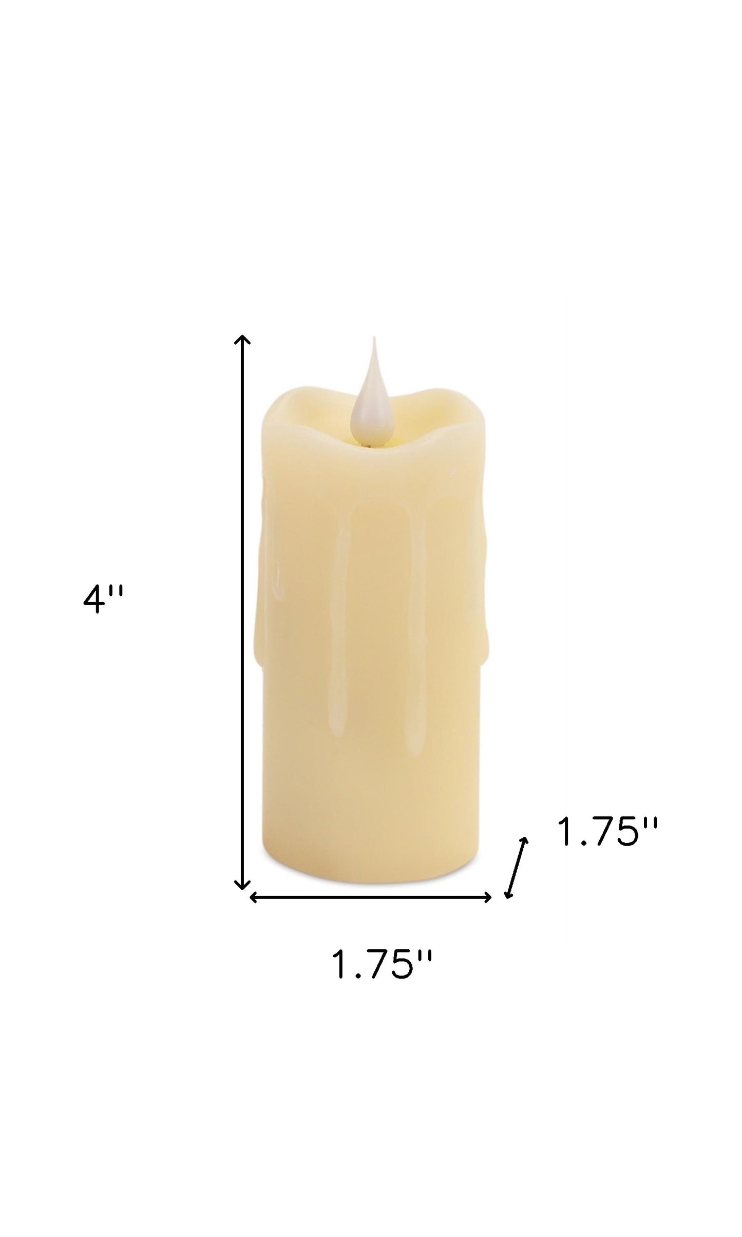 Set of Two Beige Flameless Pillar Candle