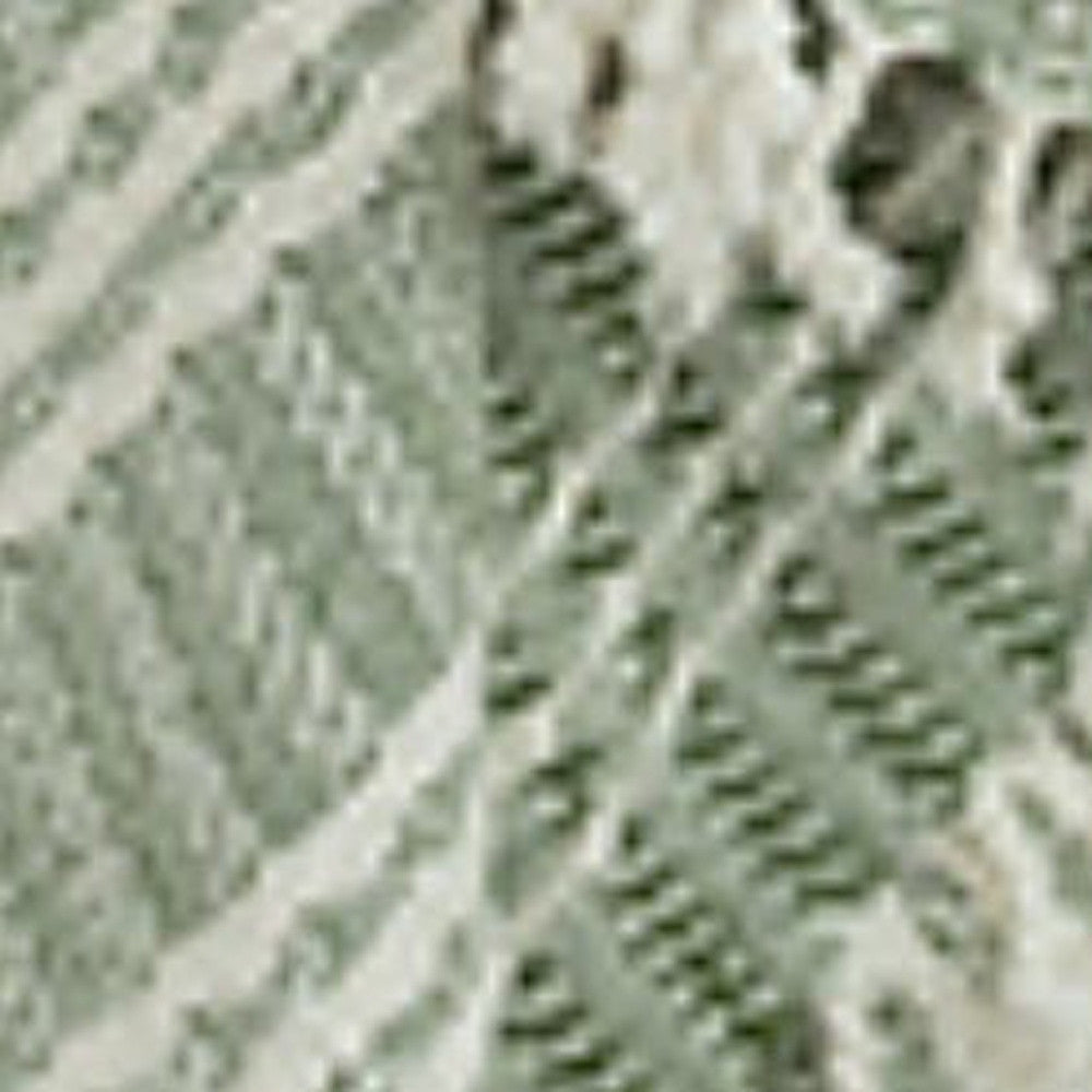 Green Woven 100% Cotton Throw Blanket