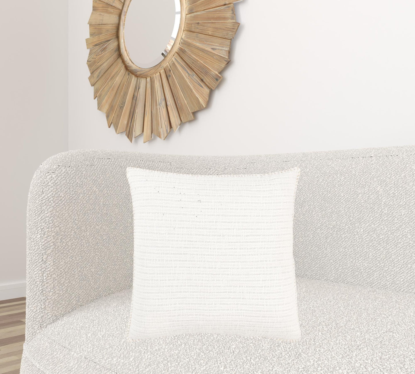22" White Cotton Pillow