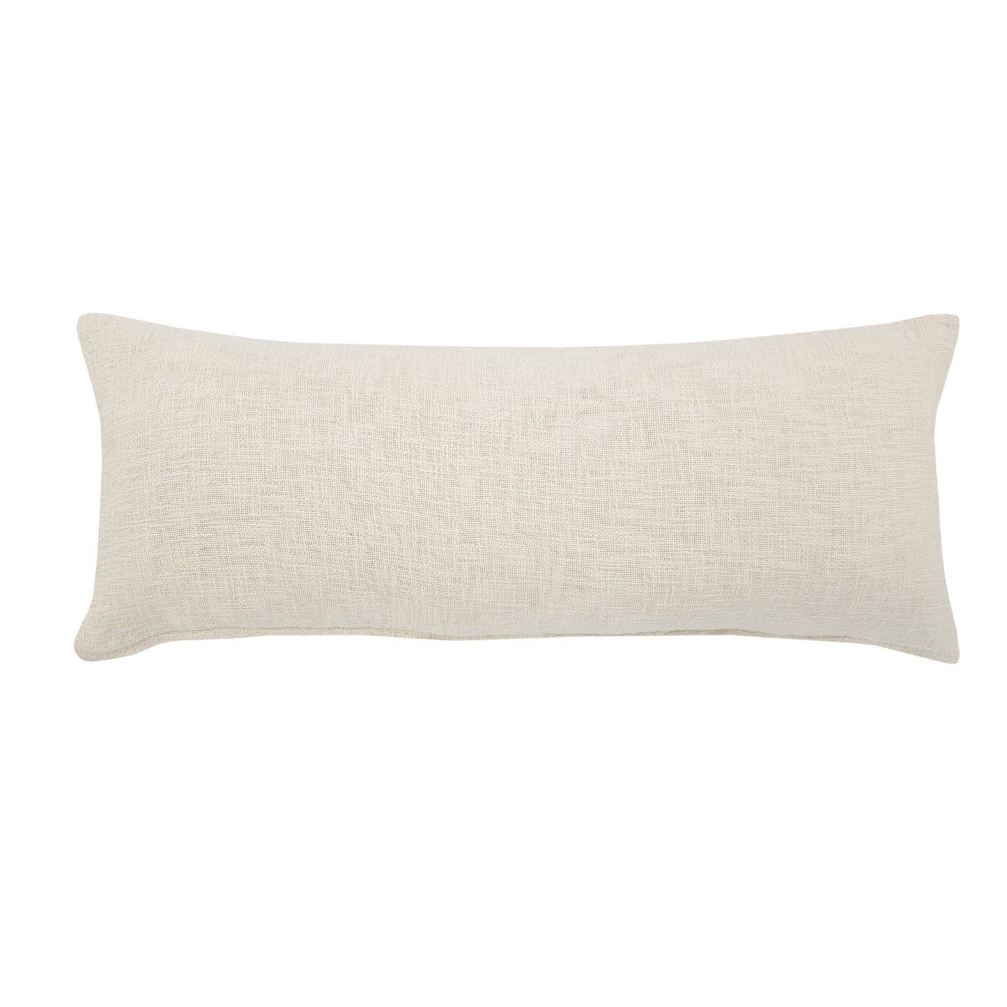 14" X 36" Cream 100% Cotton Zippered Pillow