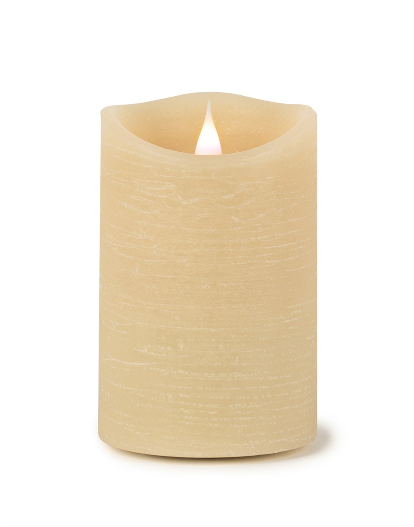 Set of Two Beige Flameless Pillar Candle