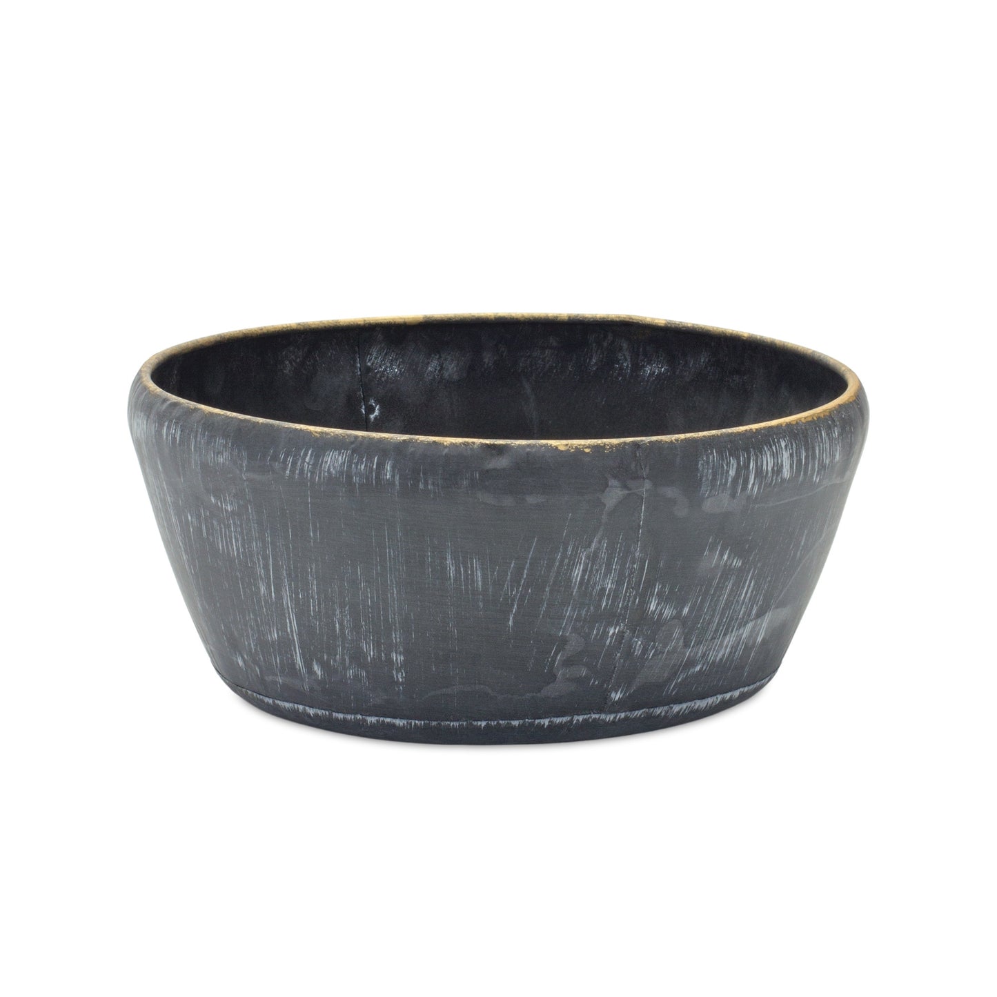 Set of Two 11" Black Metal Round Pot Planter