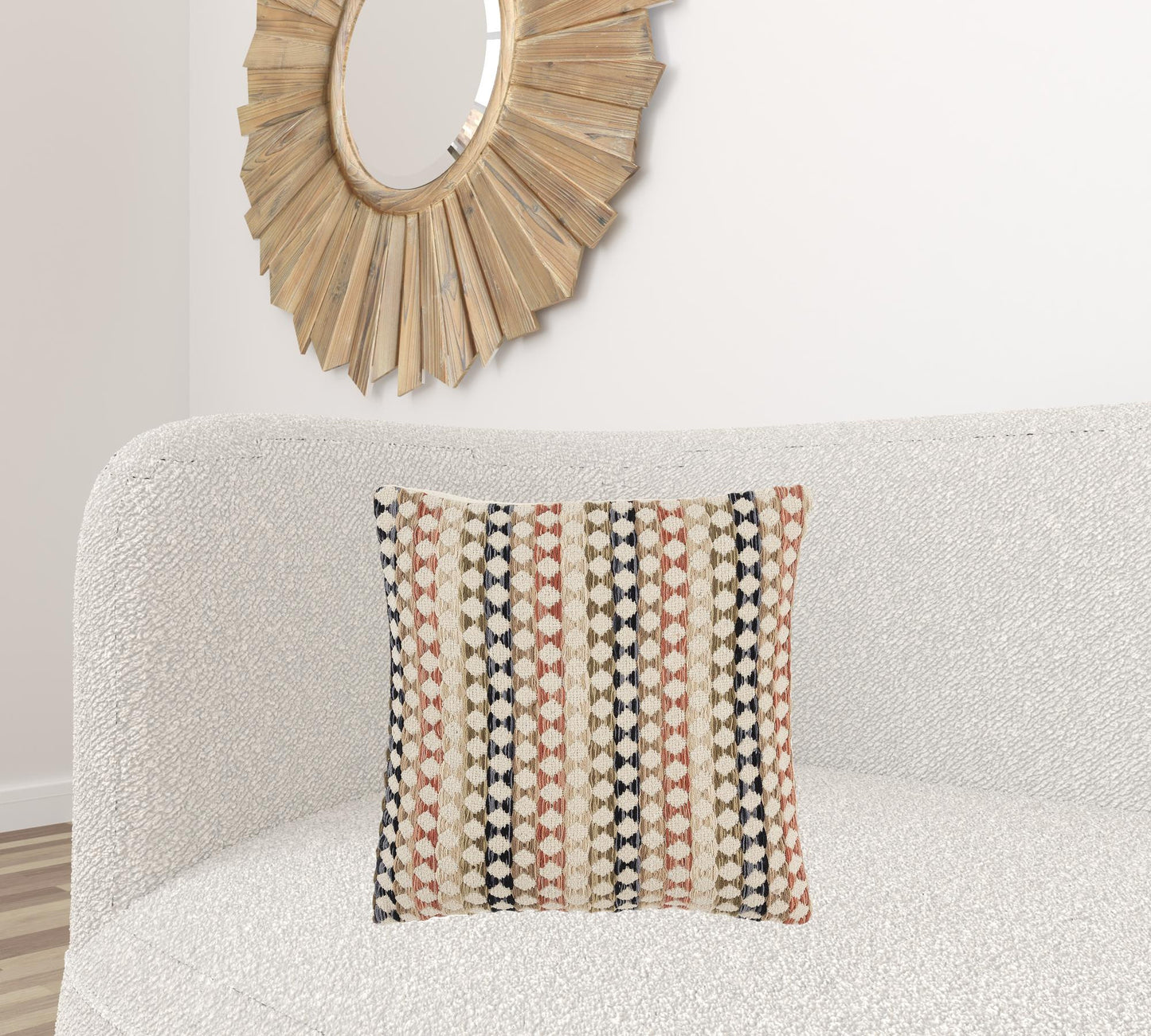 20" Blue and Green Cotton Pillow