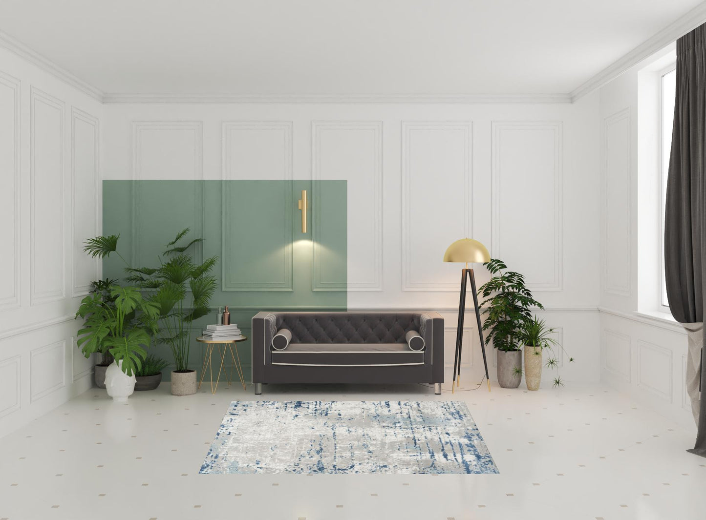 5' x 7' Ivory Abstract Power Loom Area Rug