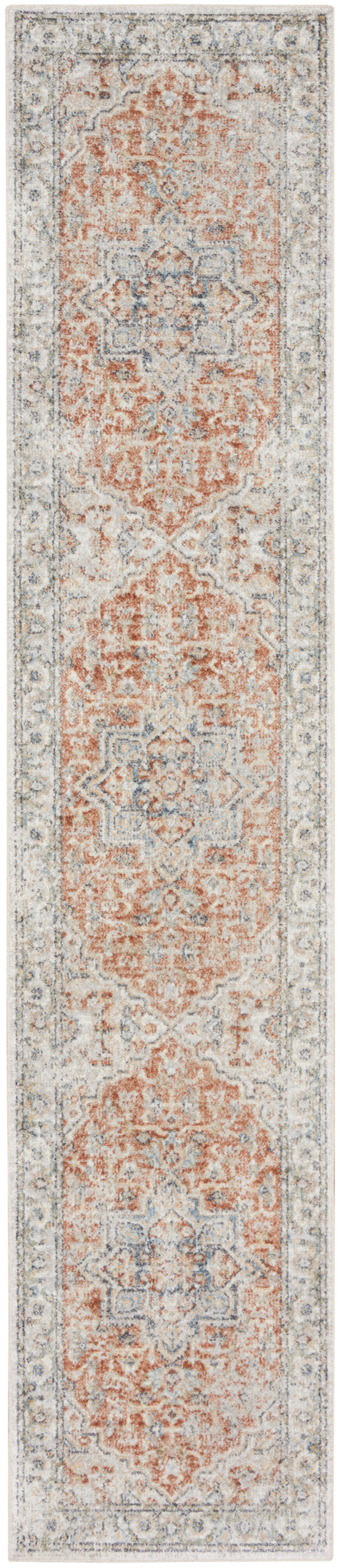 10' Gold and Ivory Oriental Power Loom Washable Runner Rug