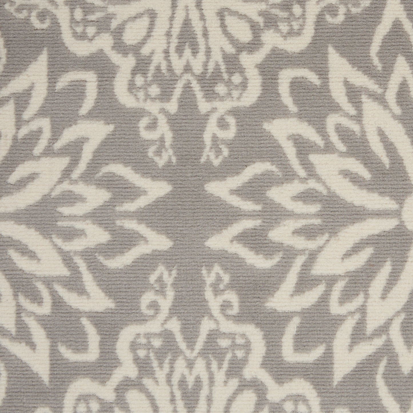 4' x 6' Gray Floral Power Loom Non Skid Area Rug