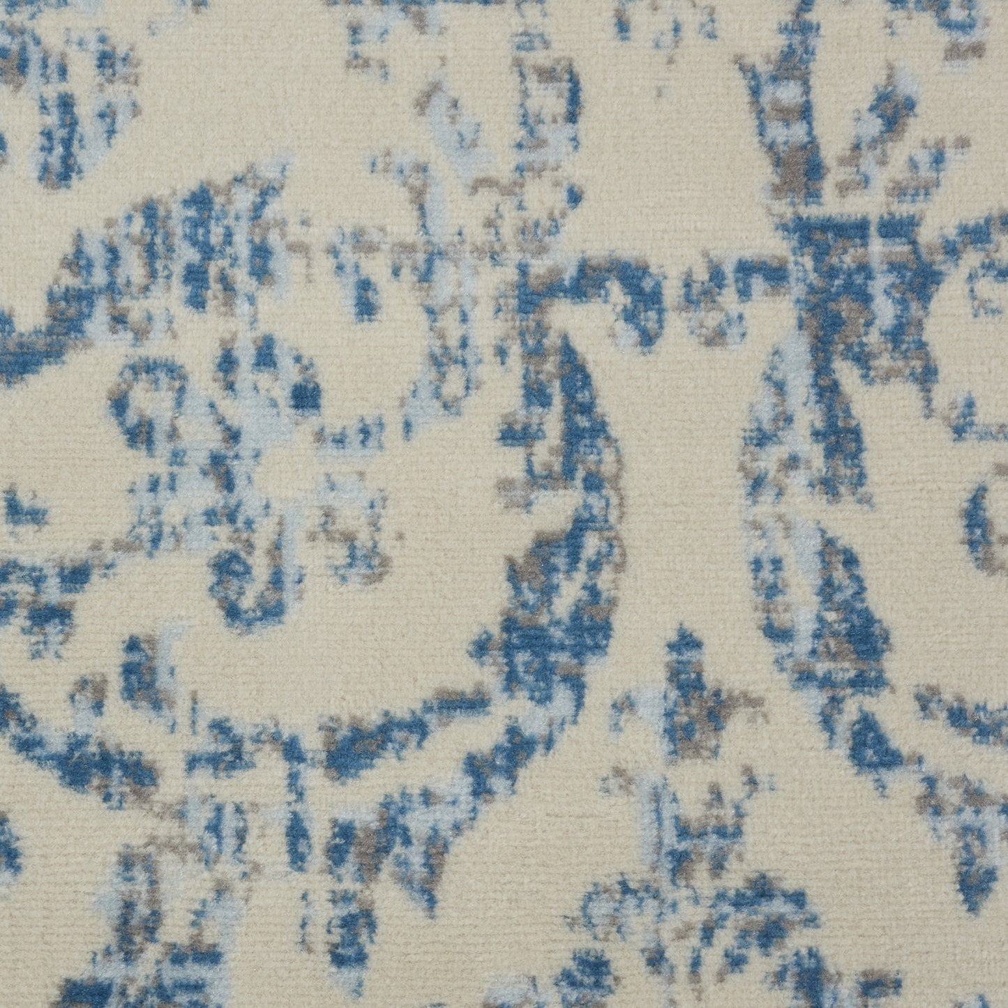 8' x 10' Cream Damask Power Loom Non Skid Area Rug