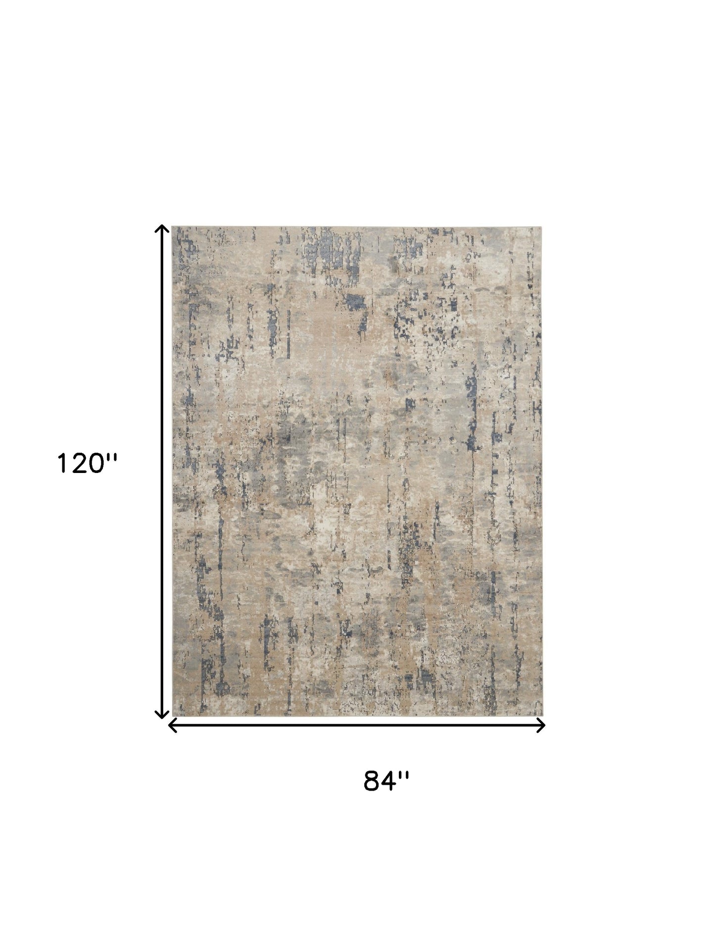 7' x 10' Beige Abstract Power Loom Area Rug