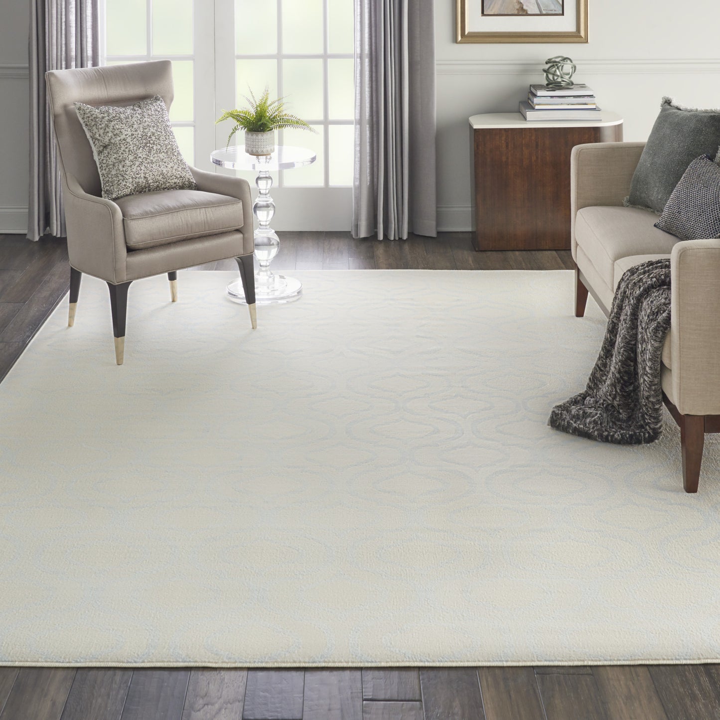 8' x 10' Gray Moroccan Power Loom Area Rug
