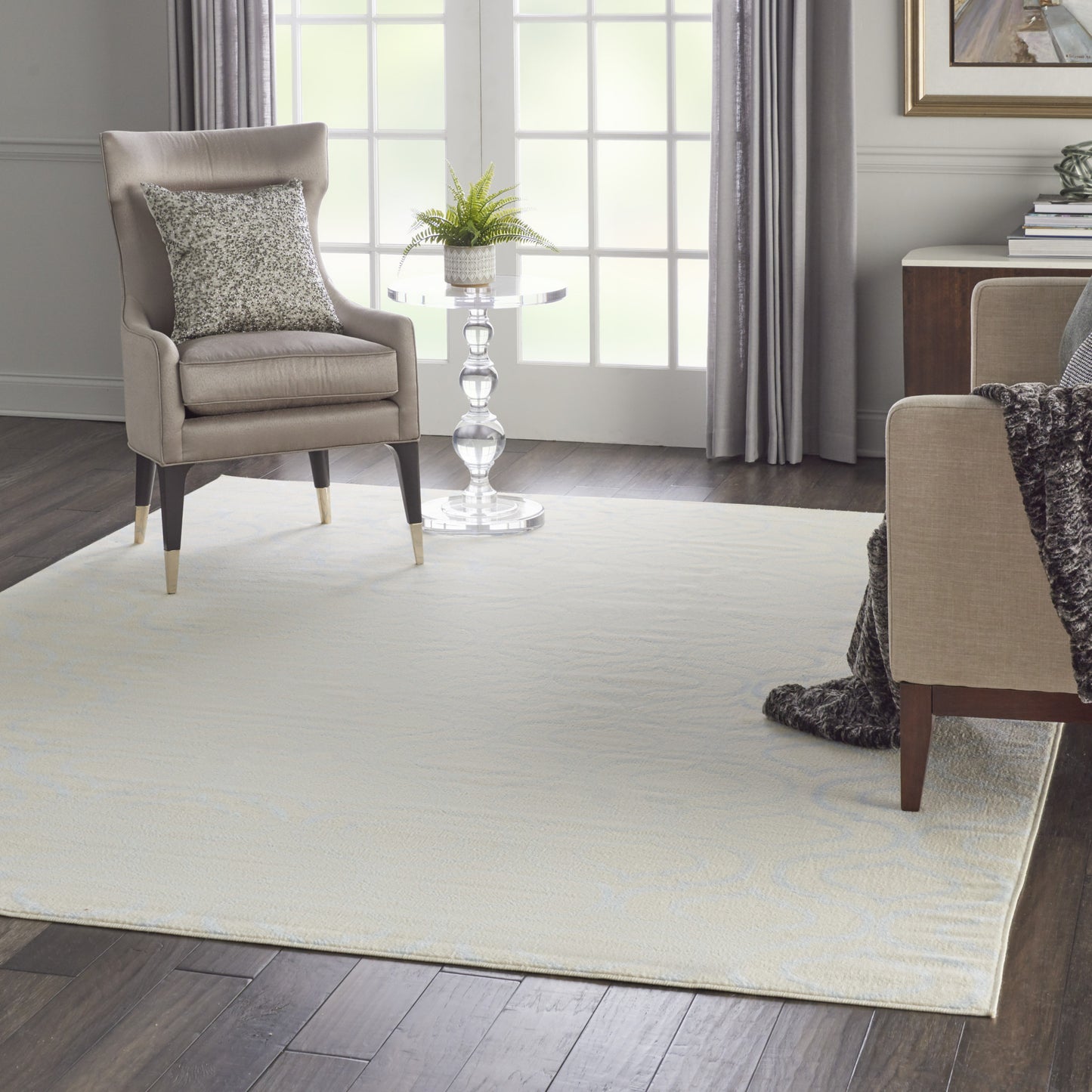 8' x 10' Gray Moroccan Power Loom Area Rug