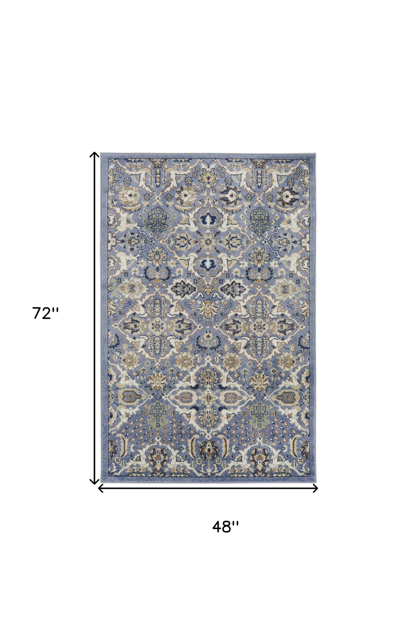 4' x 6' Green and Ivory Floral Power Loom Area Rug