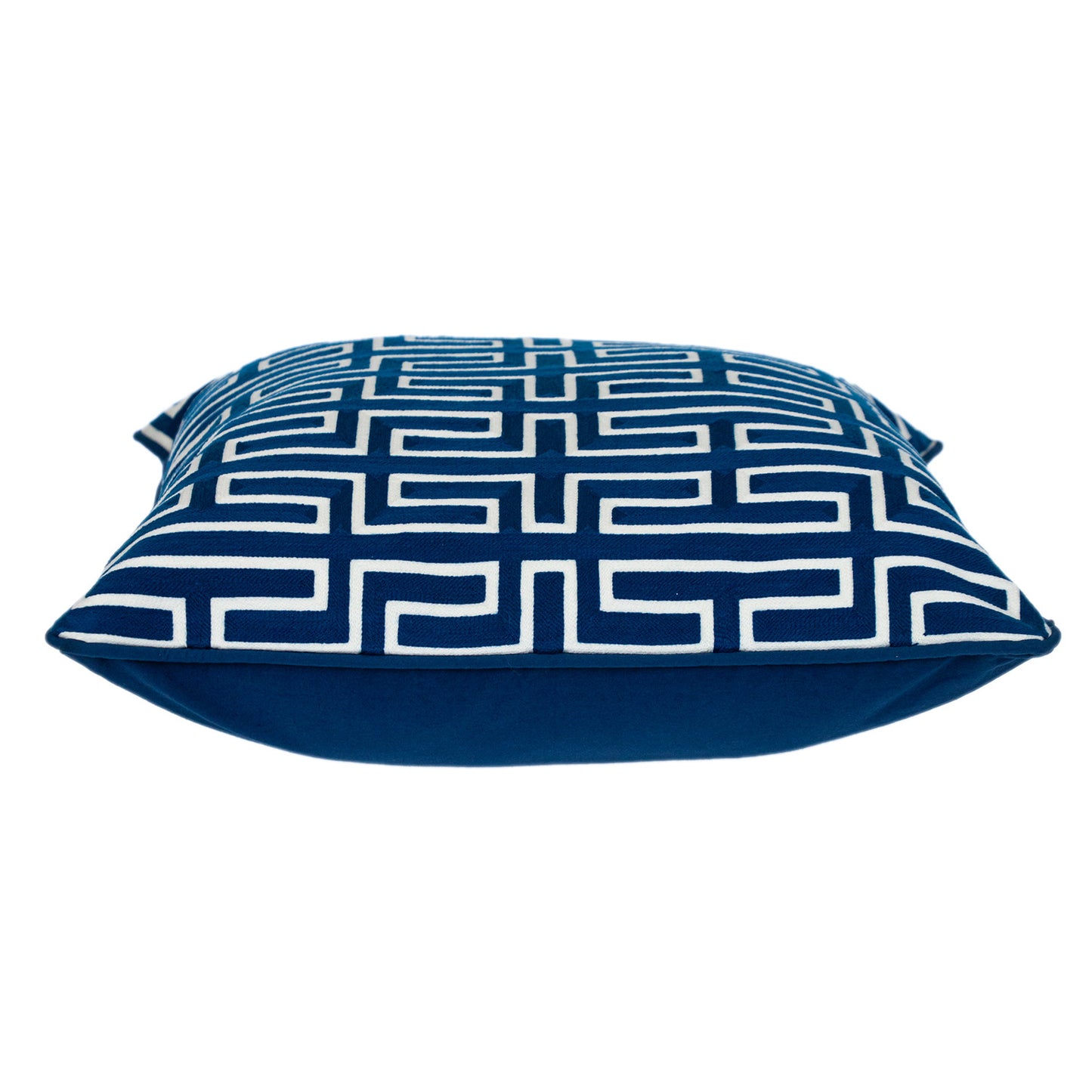 20" x 20" Blue 100% Cotton Geometric Zippered Pillow