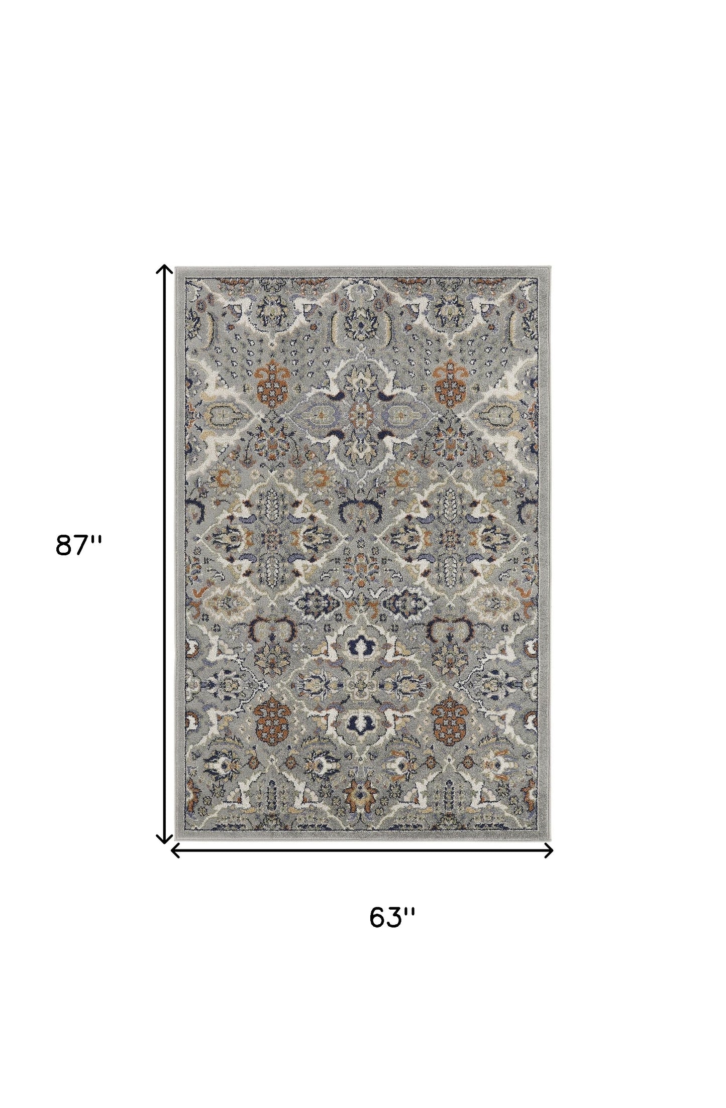 5' x 7' Green and Ivory Floral Power Loom Area Rug