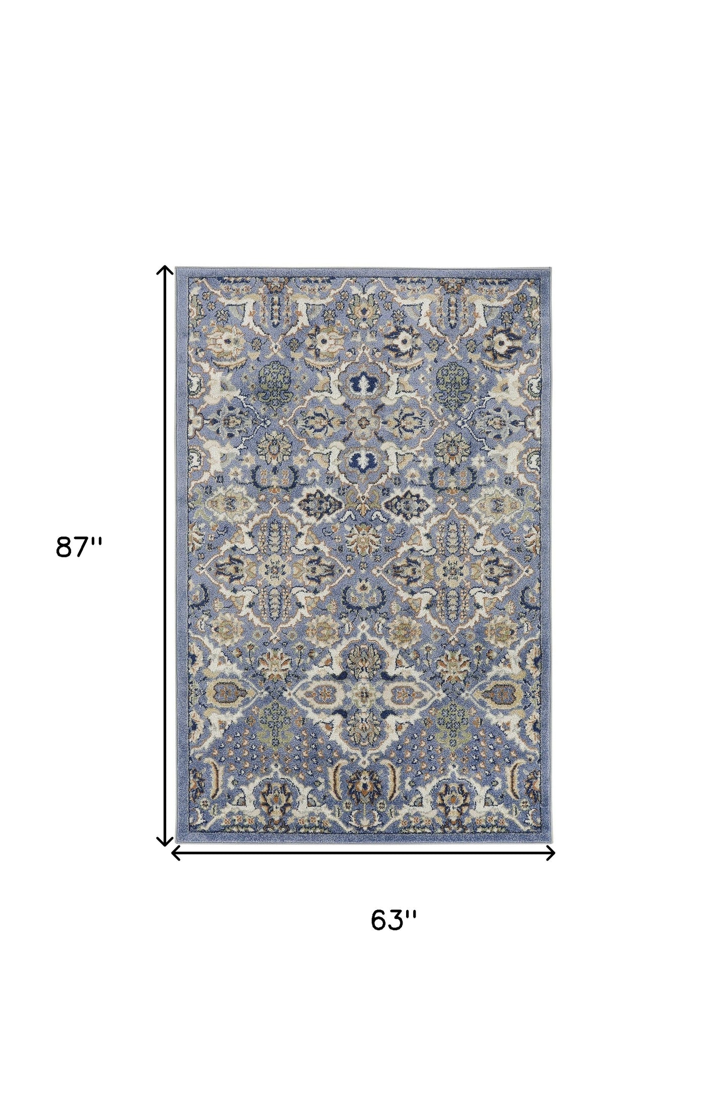 5' x 7' Green and Ivory Floral Power Loom Area Rug