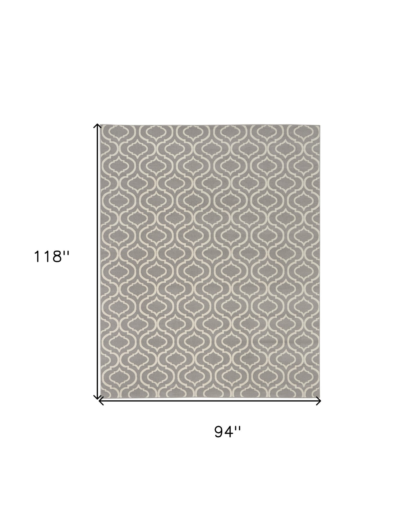 8' x 10' Gray Moroccan Power Loom Area Rug