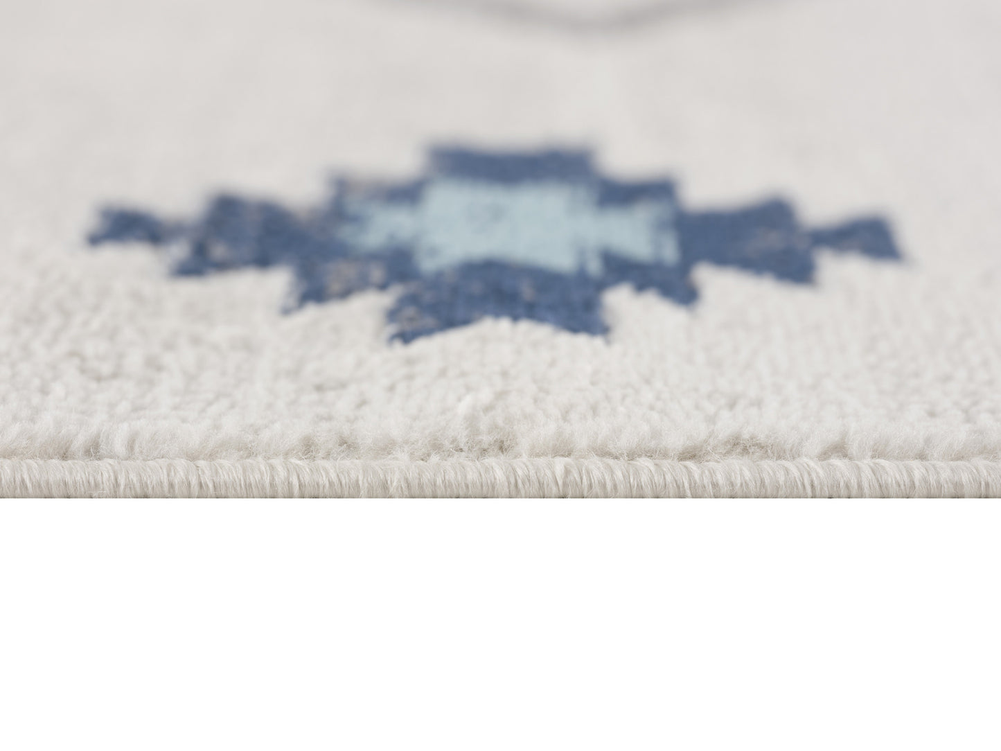 2' x 3' Blue and Beige Southwestern Non Skid Area Rug